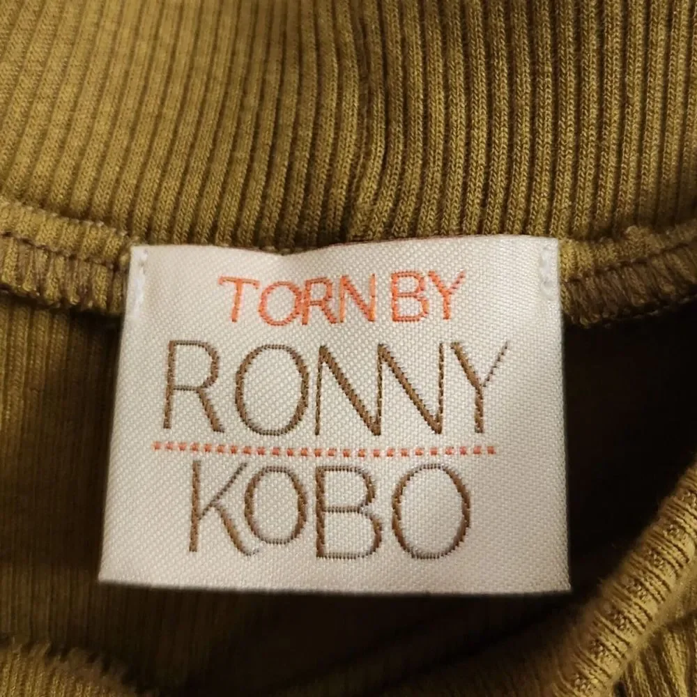 Torn By Ronny Kobo‎ Skirt Womens XS Olive Green Midi Boho Beach Resortwear